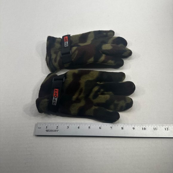 Sport Men's Size Fits All Camouflage Gloves Brown Green Preowned - Picture 5 of 6